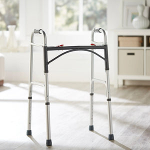 McKesson Aluminum Folding Walker, 32 – 39 Inch Height McKesson