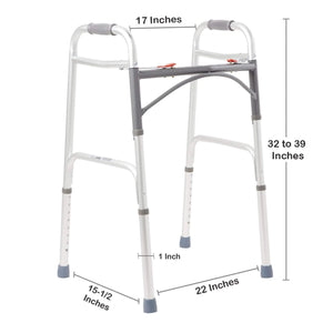 McKesson Aluminum Folding Walker, 32 – 39 Inch Height McKesson