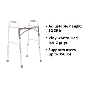 McKesson Aluminum Folding Walker, 32 – 39 Inch Height McKesson