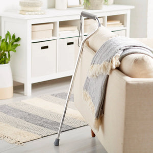 McKesson Aluminum Silver Offset Cane, 30 – 39 Inch Height McKesson