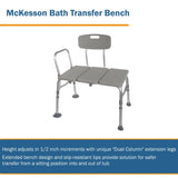 McKesson Aluminum Transfer Bench with Reversible Back McKesson