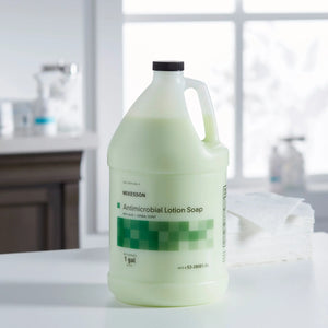 McKesson Antimicrobial Lotion Soap, Herbal Scent, 1-gal Jug, Green, 0.95% Strength - getMovility