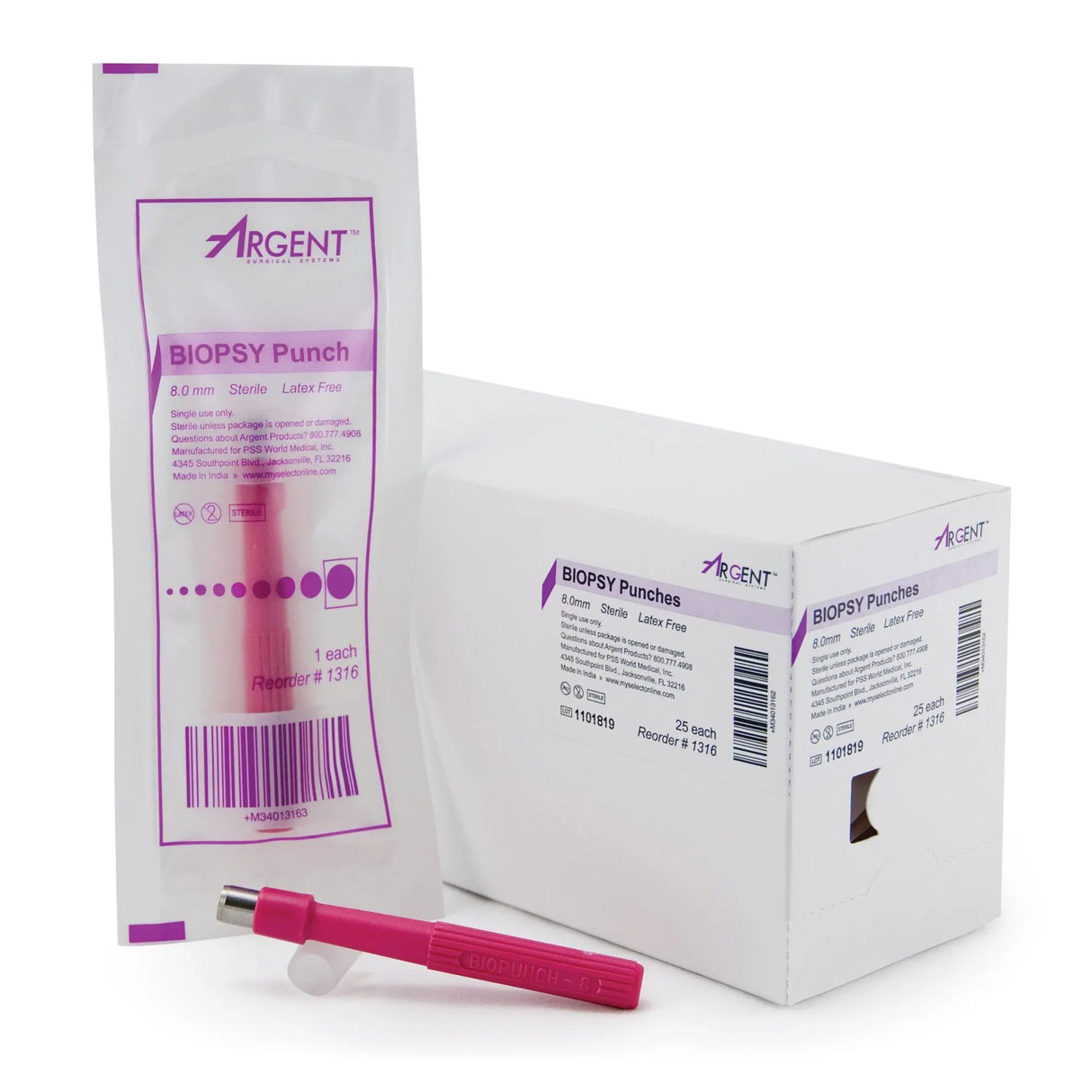 McKesson Argent™ Disposable Biopsy Punches, 8.0 mm - getMovility