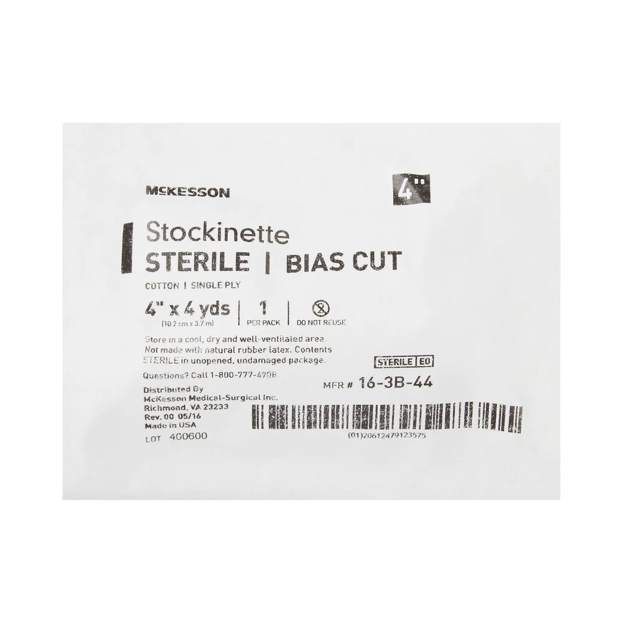 McKesson Bias Cut Stockinette, 4 Inch x 4 Yard McKesson