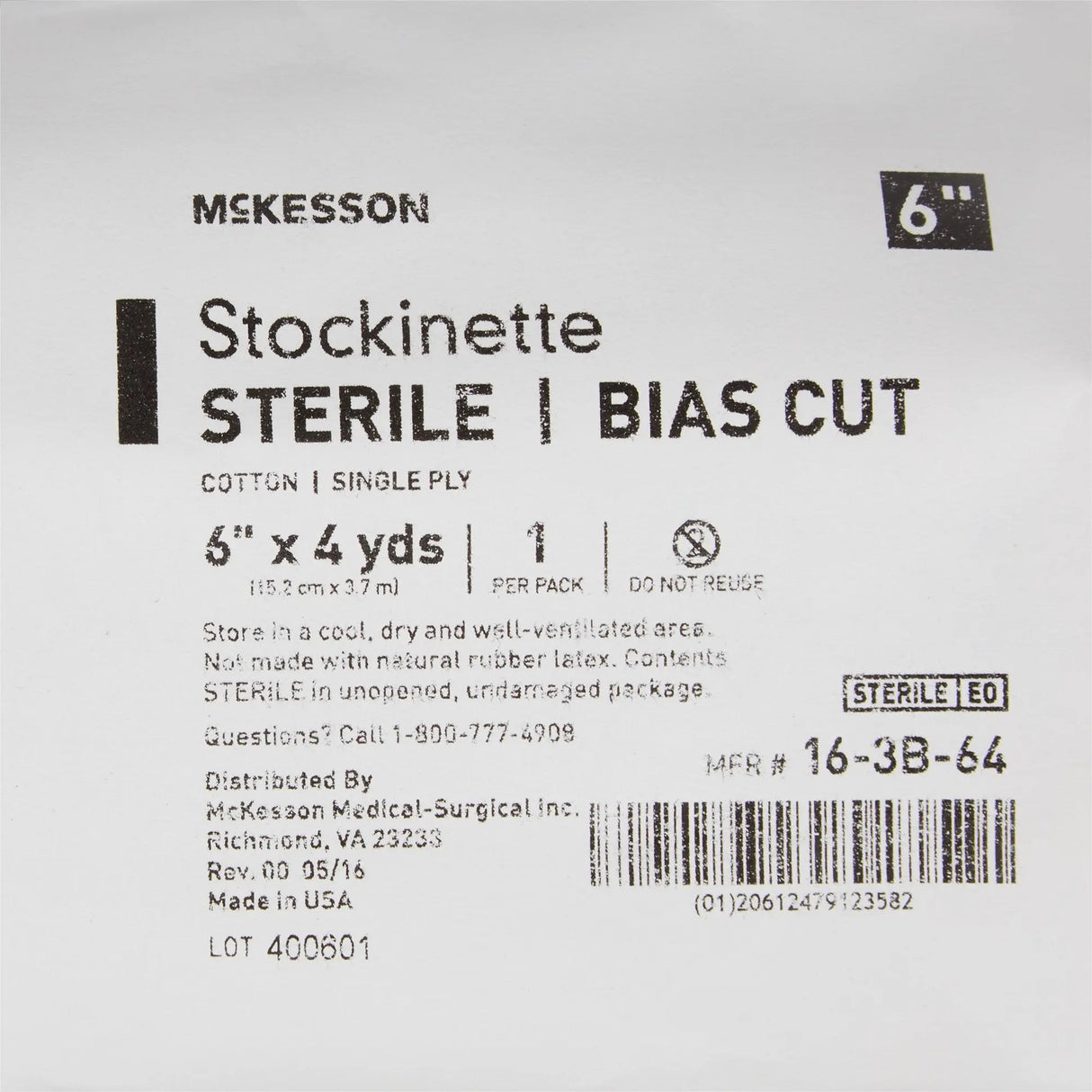 McKesson Bias Cut Stockinette, 6 Inch x 4 Yard McKesson