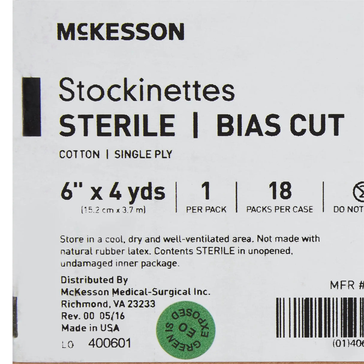 McKesson Bias Cut Stockinette, 6 Inch x 4 Yard McKesson