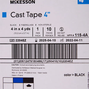 McKesson Black Cast Tape, 4 Inch x 4 Yard McKesson