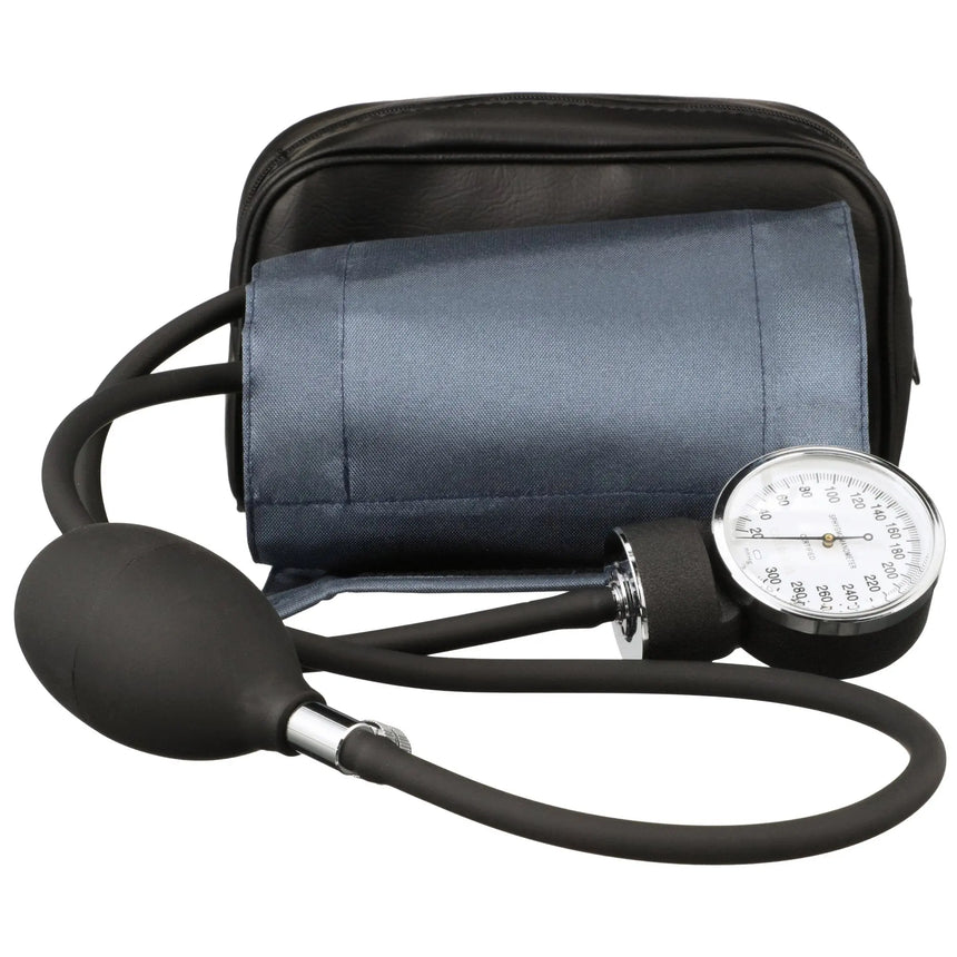 McKesson Brand Aneroid Sphygmomanometer with Cuff, 2-Tube, Pocket-Size, Handheld, Adult Medium Cuff, Navy - getMovility