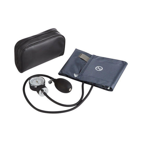 McKesson Brand Aneroid Sphygmomanometer with Cuff, 2-Tube, Pocket-Size, Handheld, Adult Medium Cuff, Navy - getMovility