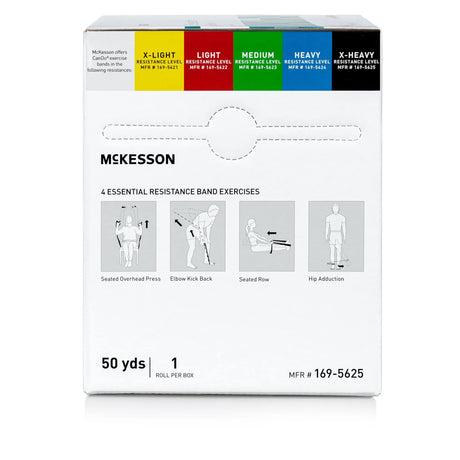 McKesson CanDo® Exercise Resistance Band, Black, 5 Inch x 50 Yard, X-Heavy Resistance McKesson CanDo®