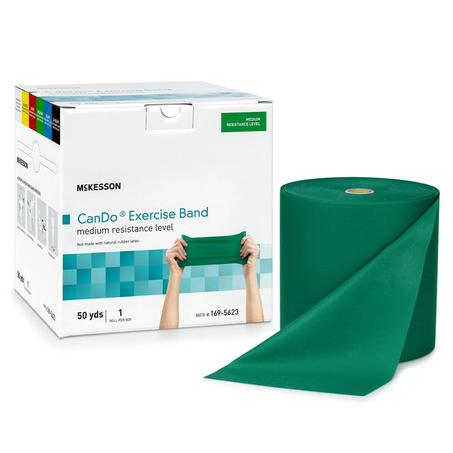 McKesson CanDo® Exercise Resistance Band, Green, 5 Inch x 50 Yard, Medium Resistance McKesson CanDo®