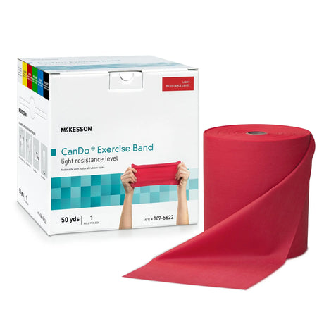 McKesson CanDo® Exercise Resistance Band, Red, 5 Inch x 50 Yard, Light Resistance McKesson CanDo®