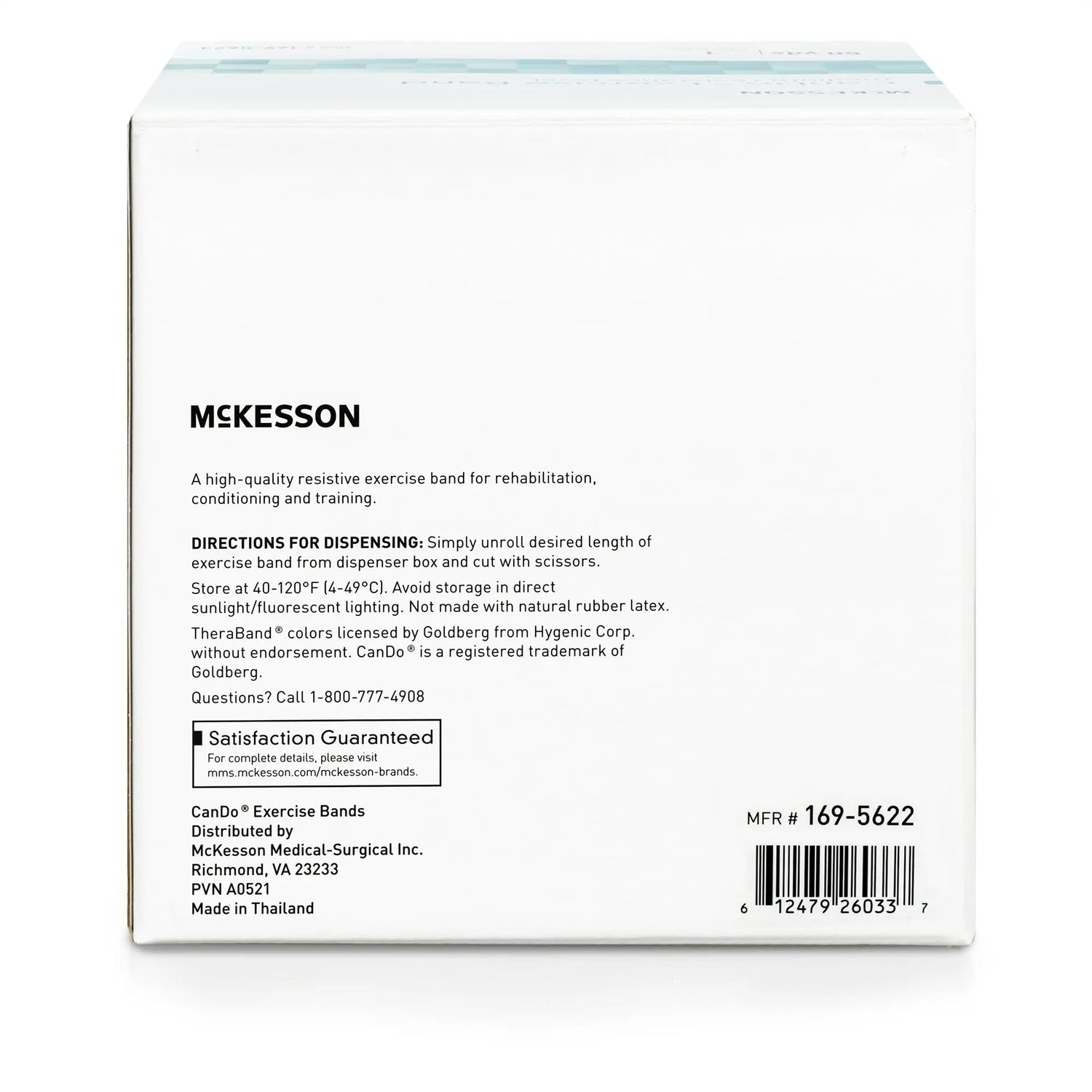 McKesson CanDo® Exercise Resistance Band, Red, 5 Inch x 50 Yard, Light Resistance McKesson CanDo®