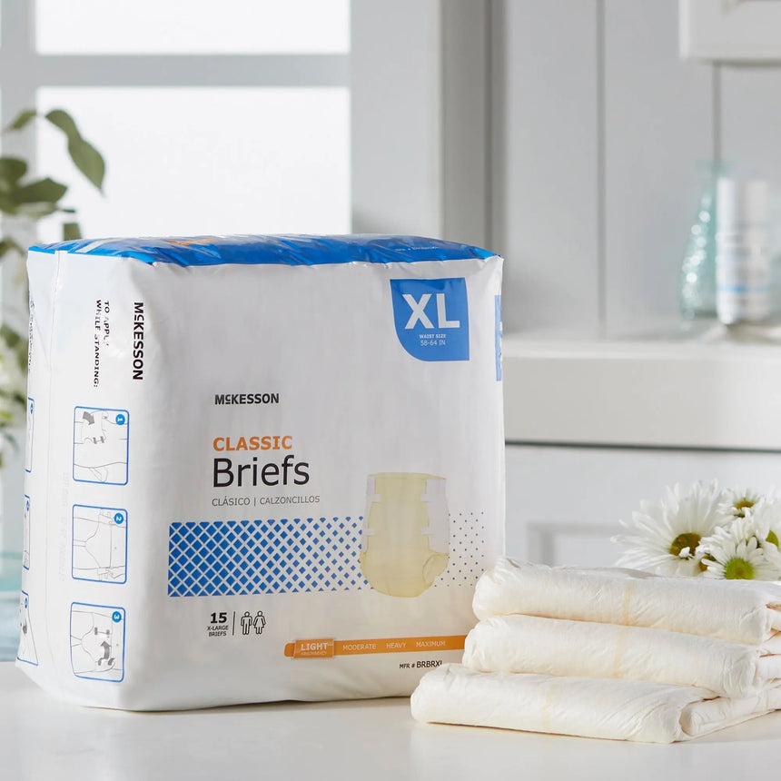 McKesson Classic Light Absorbency Incontinence Brief, Extra Large McKesson Classic