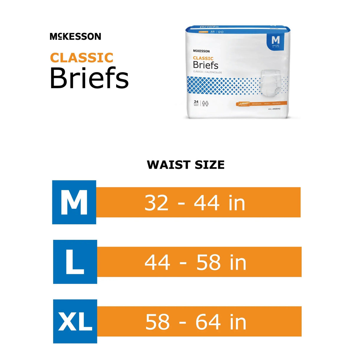 McKesson Classic Light Absorbency Incontinence Brief, Large McKesson Classic