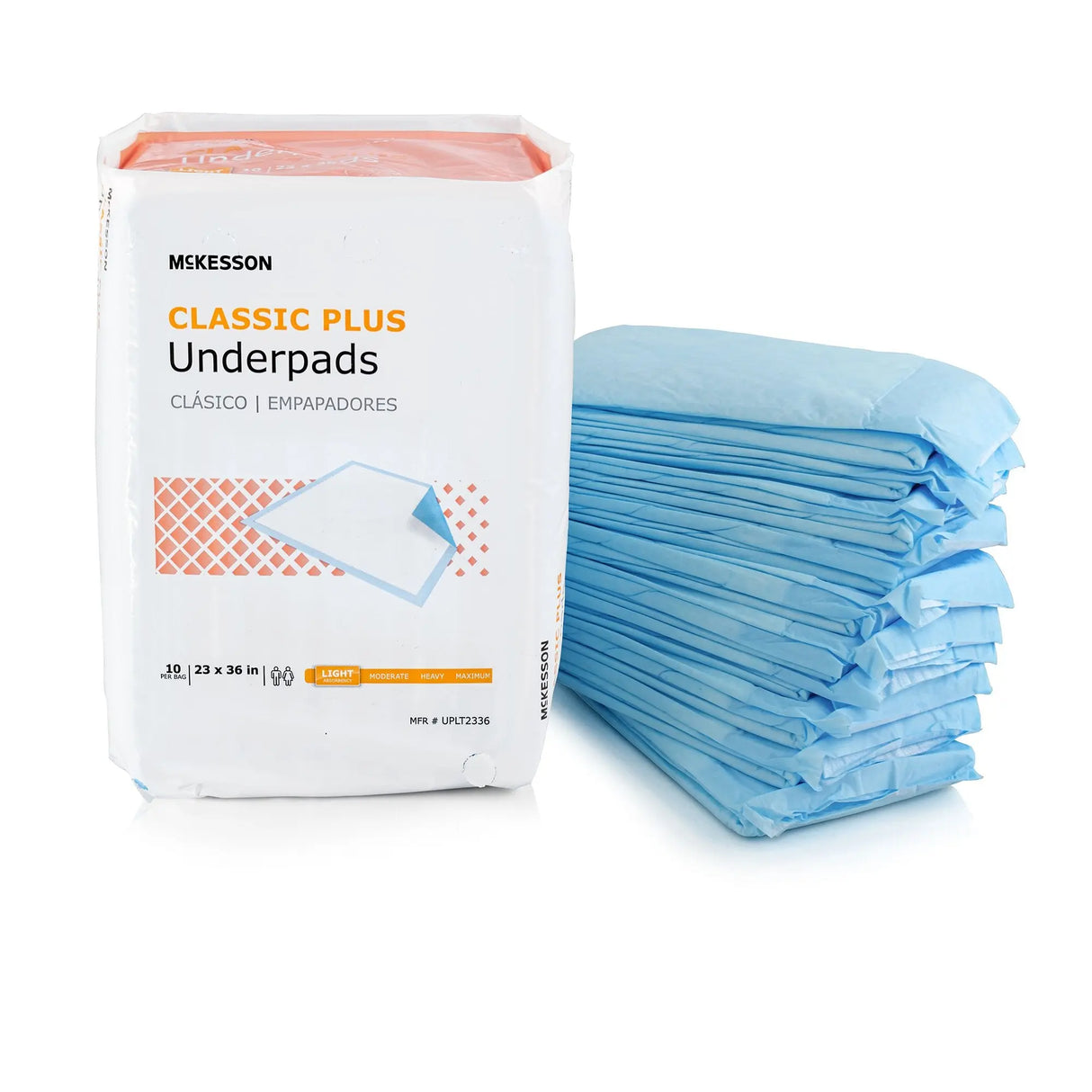 McKesson Classic Light Absorbency Underpad, 23 x 36 Inch McKesson Classic Plus