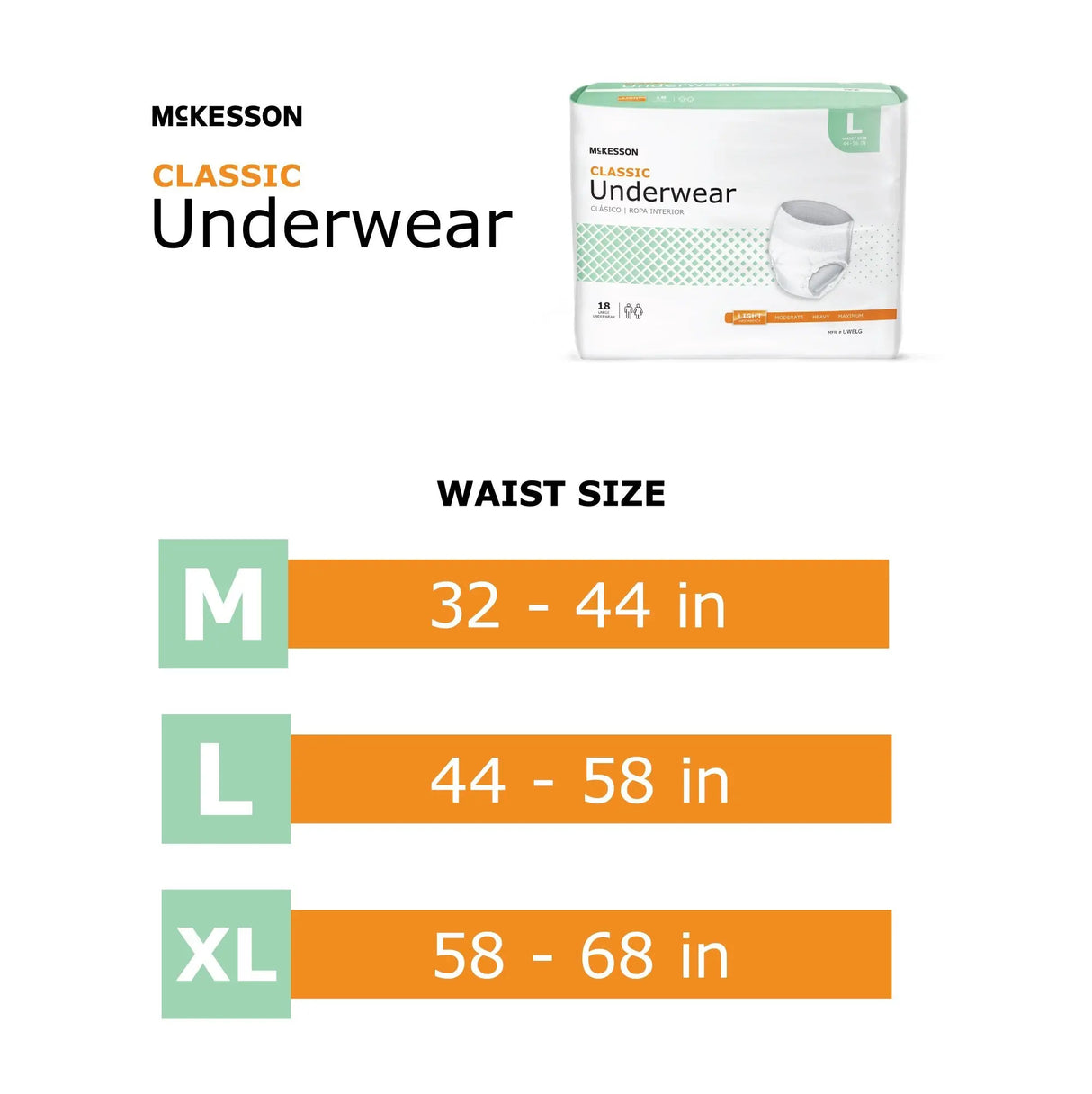 McKesson Classic Light Absorbent Underwear, Large McKesson Classic