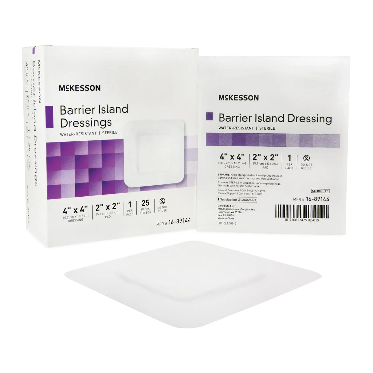 McKesson Composite Barrier Island Dressing, 4 x 4 Inch McKesson