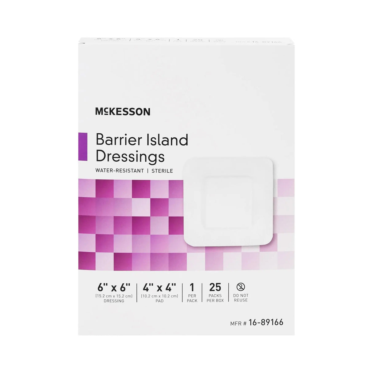 McKesson Composite Barrier Island Dressing, 6 x 6 Inch McKesson