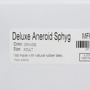 McKesson Deluxe Aneroid Sphygmomanometer with Cuff, 2-Tube, Pocket Size, Handheld, Adult Cuff, Orange, Arm McKesson Deluxe