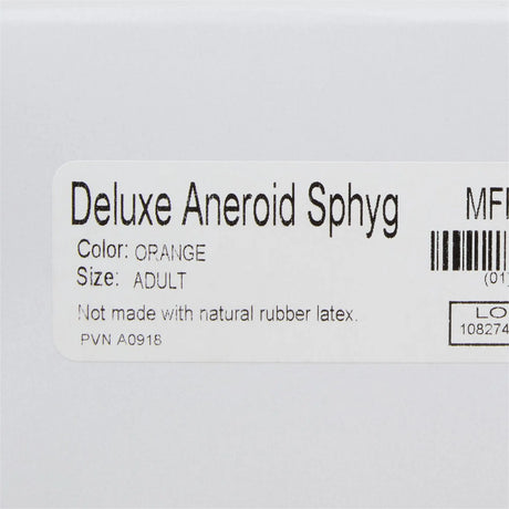 McKesson Deluxe Aneroid Sphygmomanometer with Cuff, 2-Tube, Pocket Size, Handheld, Adult Cuff, Orange, Arm McKesson Deluxe