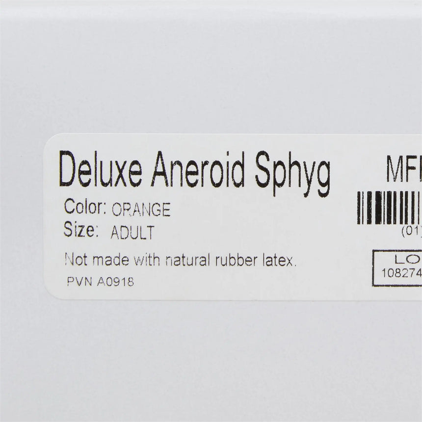 McKesson Deluxe Aneroid Sphygmomanometer with Cuff, 2-Tube, Pocket Size, Handheld, Adult Cuff, Orange, Arm McKesson Deluxe