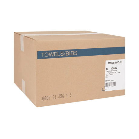 McKesson Deluxe Nonsterile Blue Procedure Towel, 13 x 18 Inch McKesson