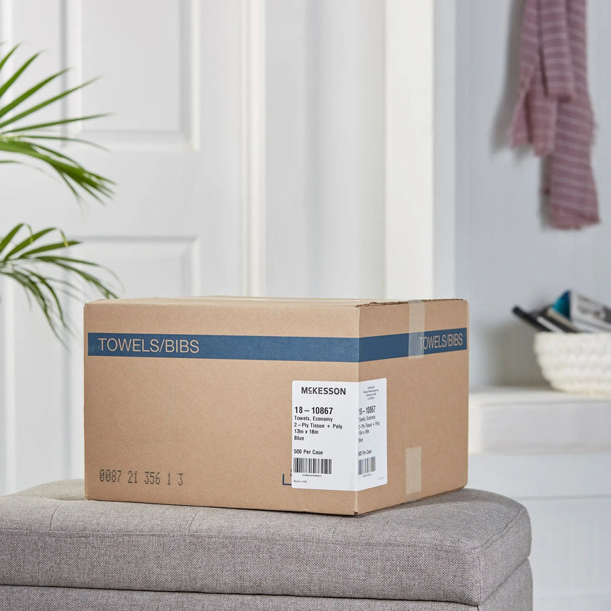 McKesson Deluxe Nonsterile Blue Procedure Towel, 13 x 18 Inch McKesson