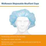 McKesson Disposable Bouffant Surgical Caps, Blue, Elastic Closure, 21" - getMovility