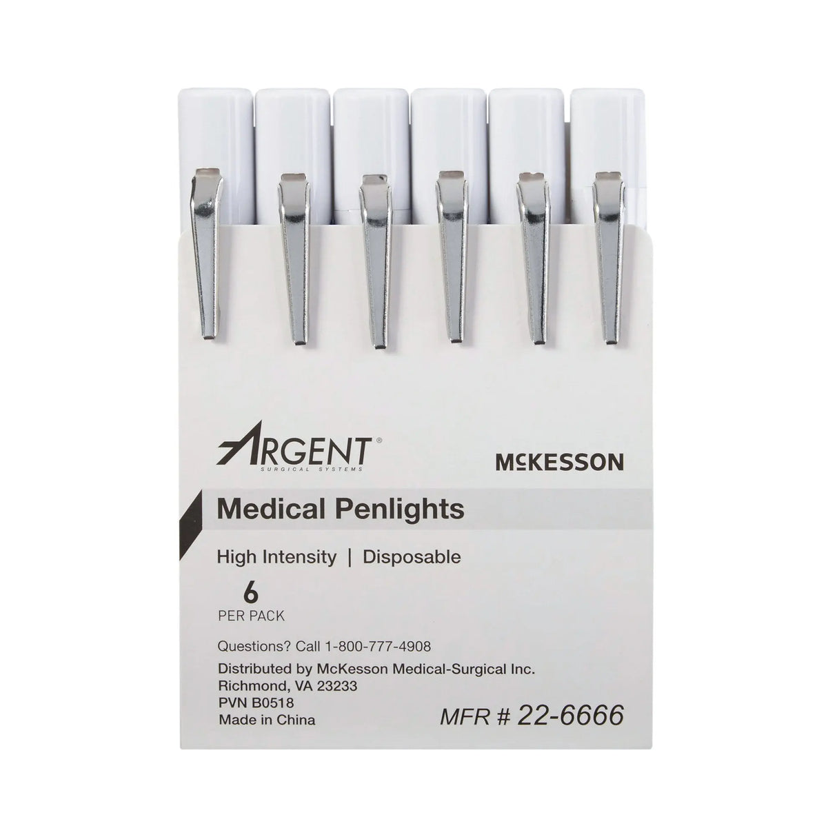 McKesson Disposable Penlight White Light, 4½ Inch McKesson