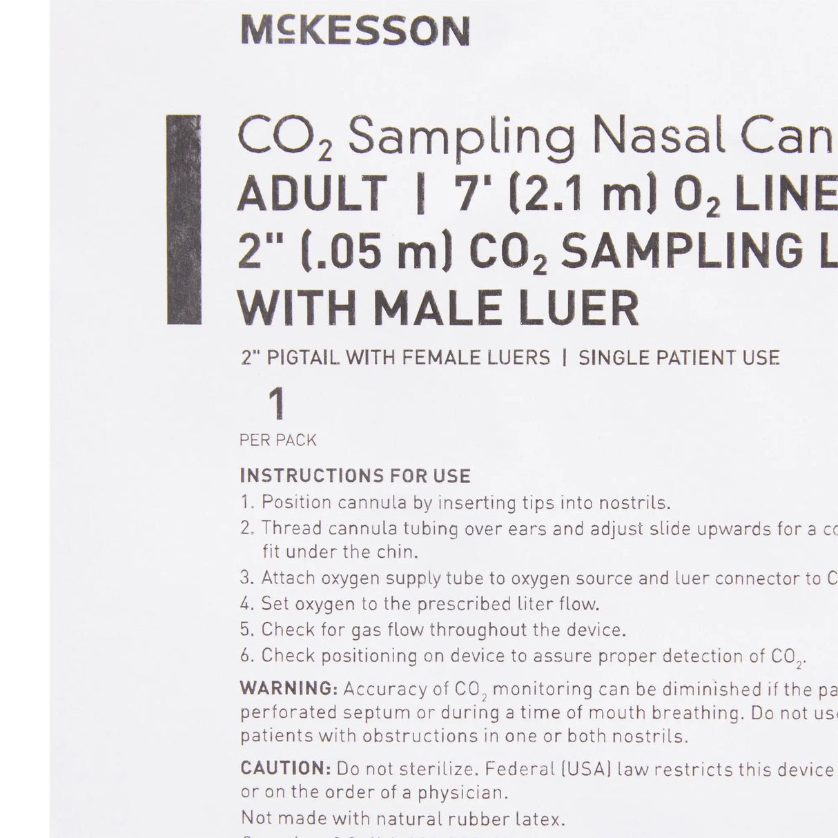 McKesson ETCO2 Nasal Sampling Cannula with O2 McKesson