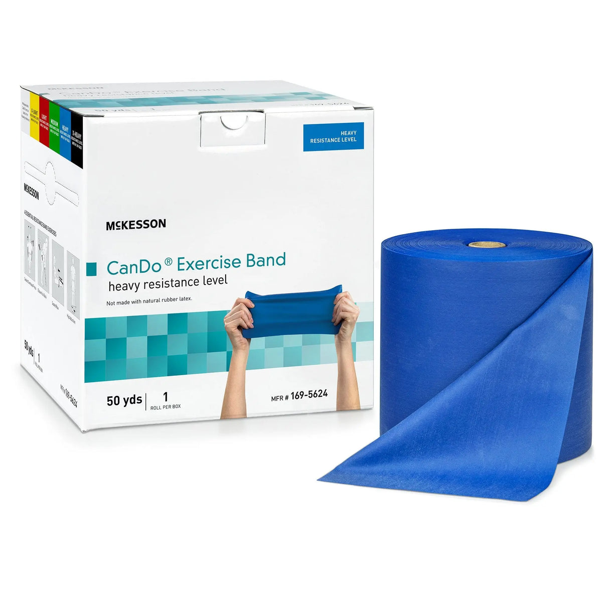 McKesson Exercise Resistance Band, Blue, 5 Inch x 50 Yard, Heavy Resistance McKesson CanDo®