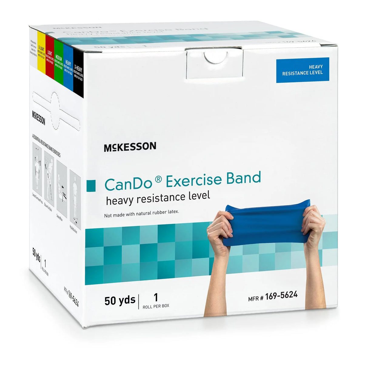 McKesson Exercise Resistance Band, Blue, 5 Inch x 50 Yard, Heavy Resistance McKesson CanDo®