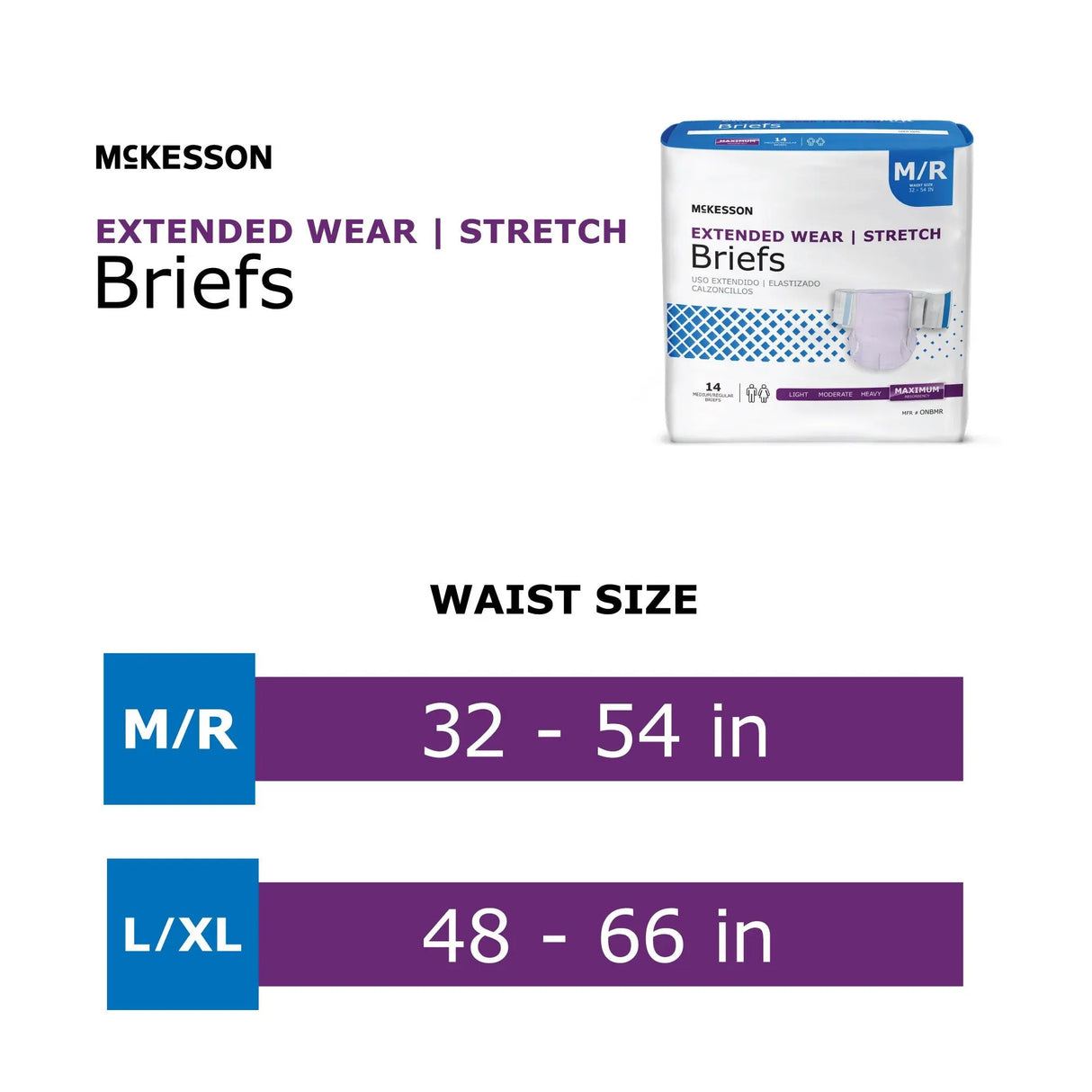 McKesson Extended Wear Maximum Absorbency Incontinence Brief, Medium McKesson Extended Wear