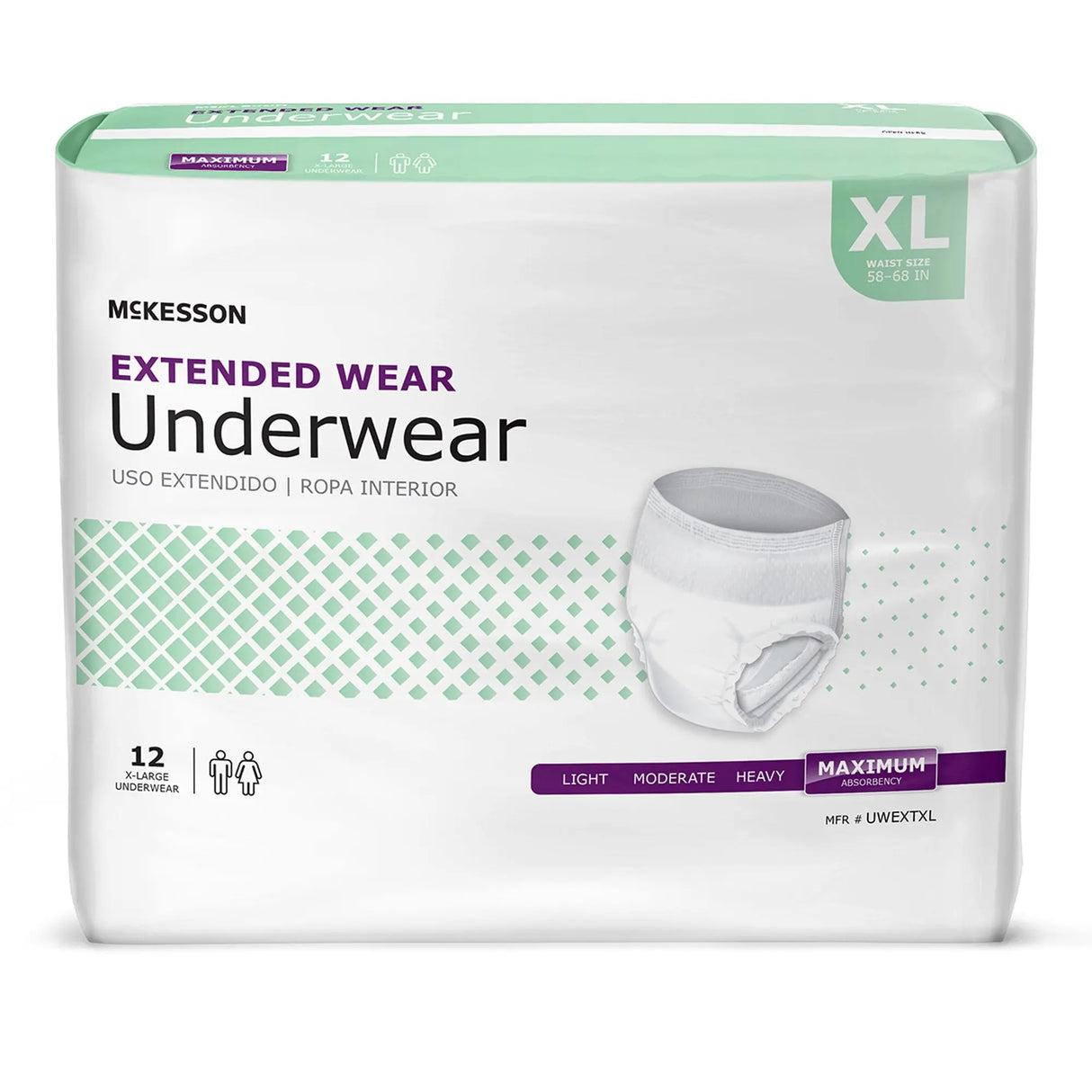 McKesson Extended Wear Maximum Absorbent Underwear, Extra Large McKesson