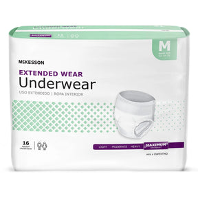 McKesson Extended Wear Maximum Absorbent Underwear, Medium McKesson