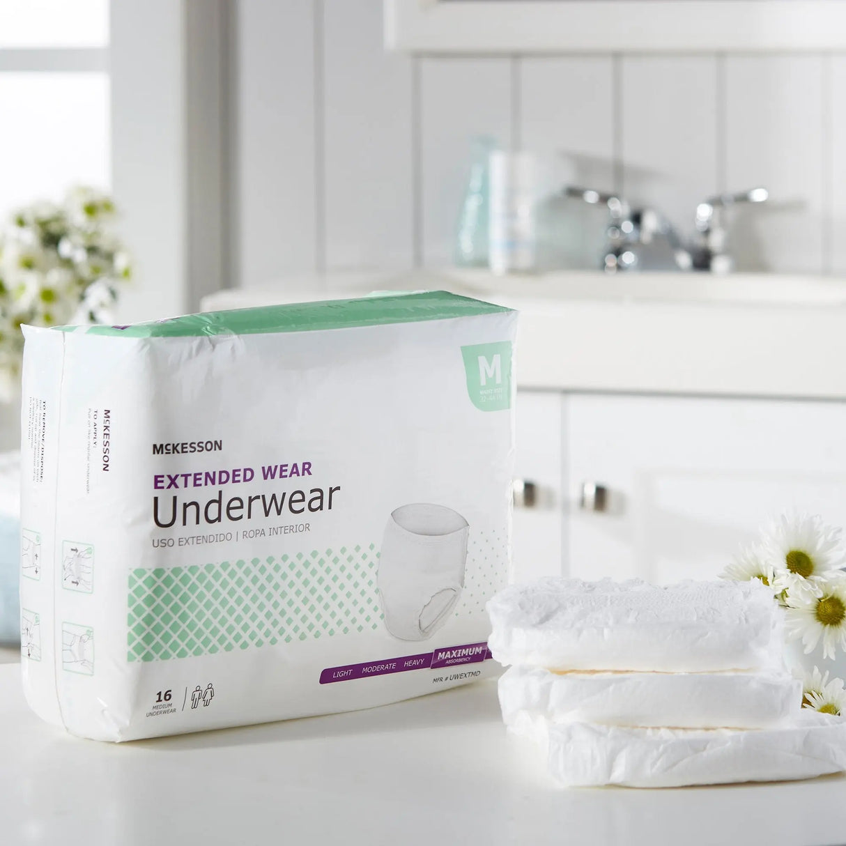 McKesson Extended Wear Maximum Absorbent Underwear, Medium McKesson