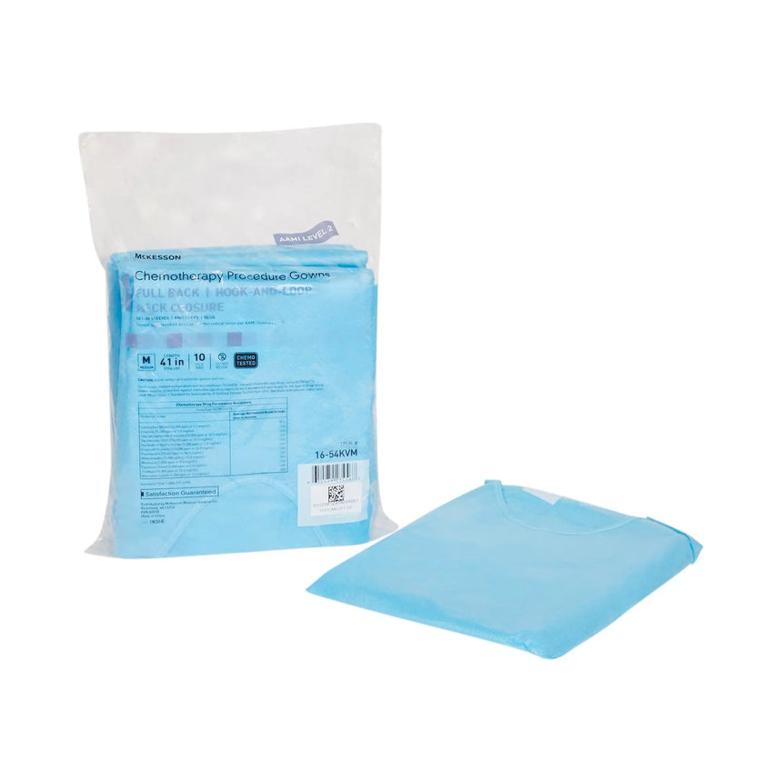 McKesson Full Back Chemotherapy Procedure Gown, Medium McKesson
