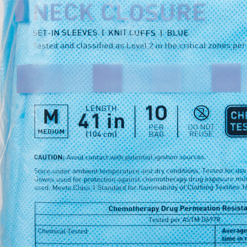 McKesson Full Back Chemotherapy Procedure Gown, Medium McKesson