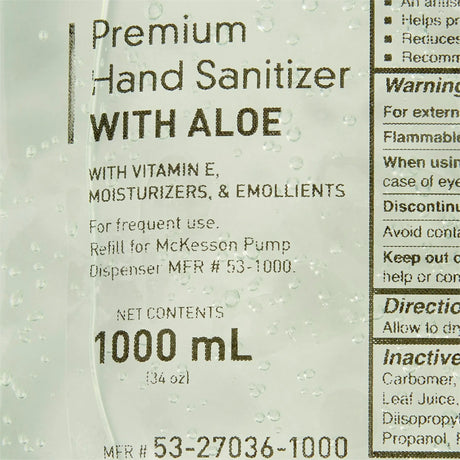 McKesson Gel Hand Sanitizer with Aloe 1000 mL McKesson
