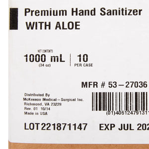 McKesson Gel Hand Sanitizer with Aloe 1000 mL McKesson