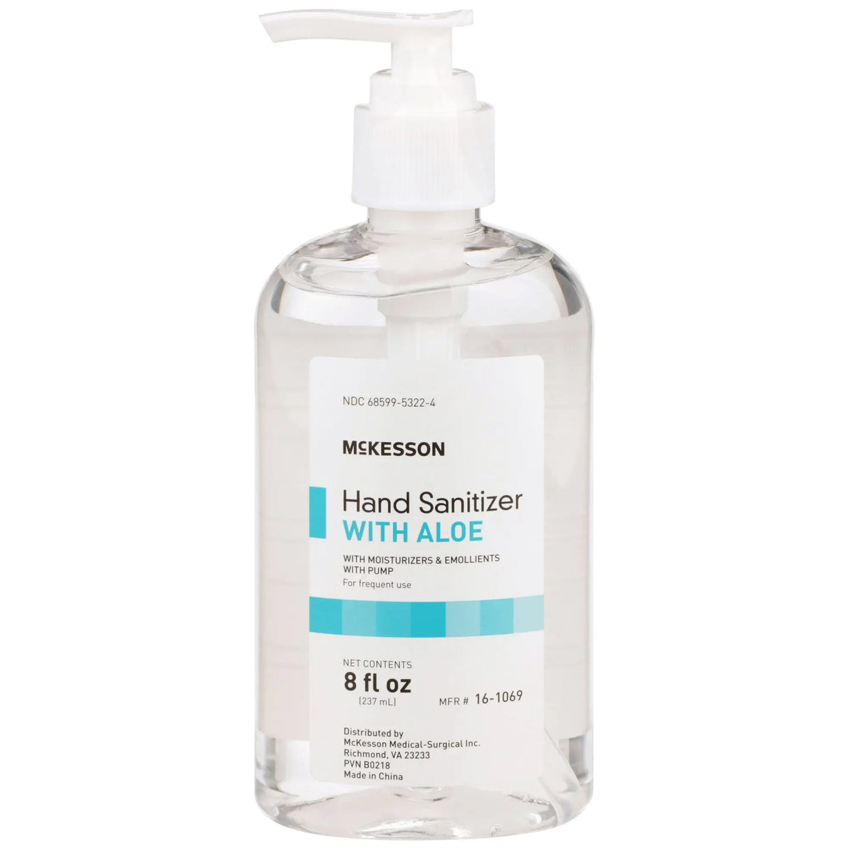 McKesson Gel Hand Sanitizer with Aloe, 8 oz. Pump Bottle McKesson