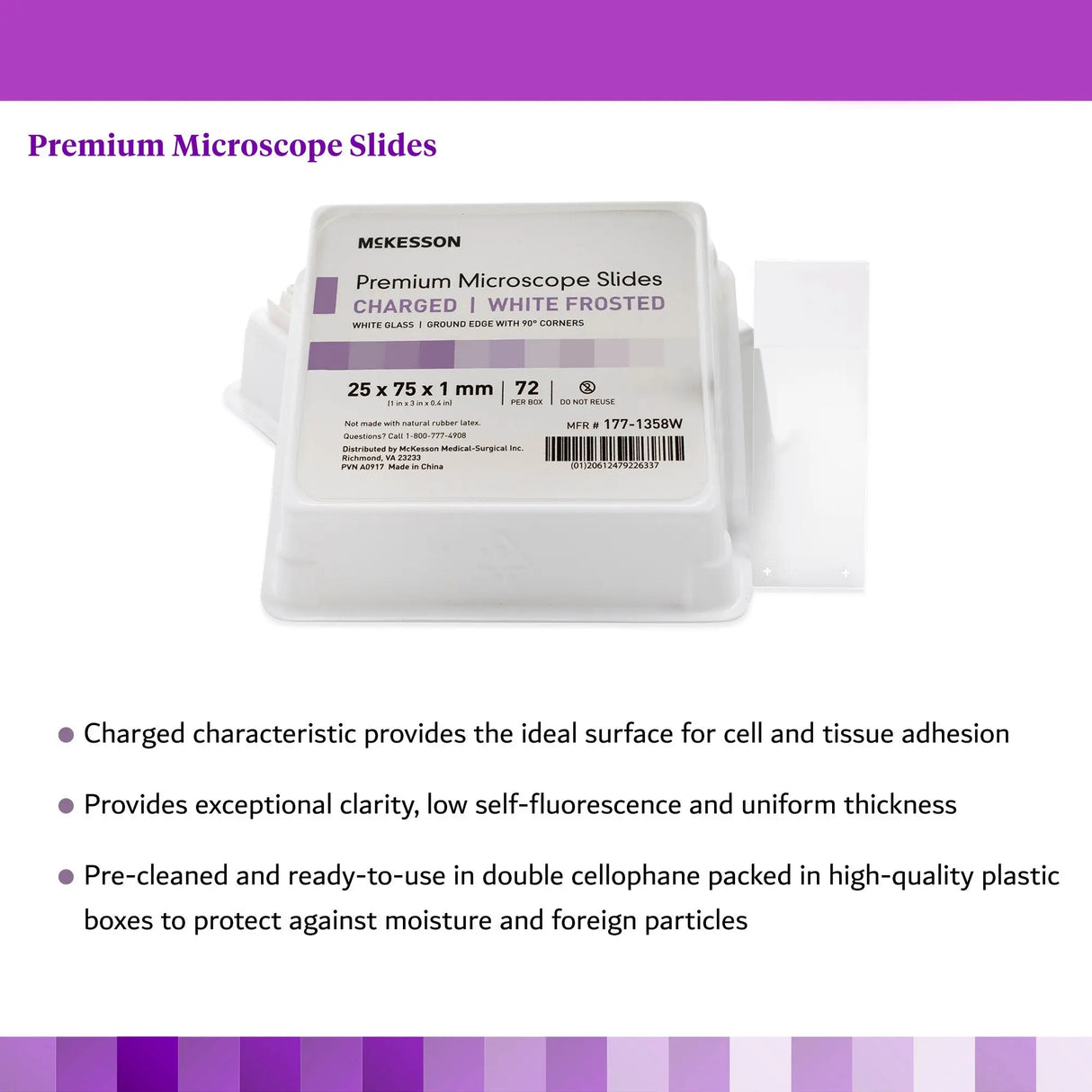 McKesson Glass Microscope Slide, 25 x 75 x 1 mm McKesson