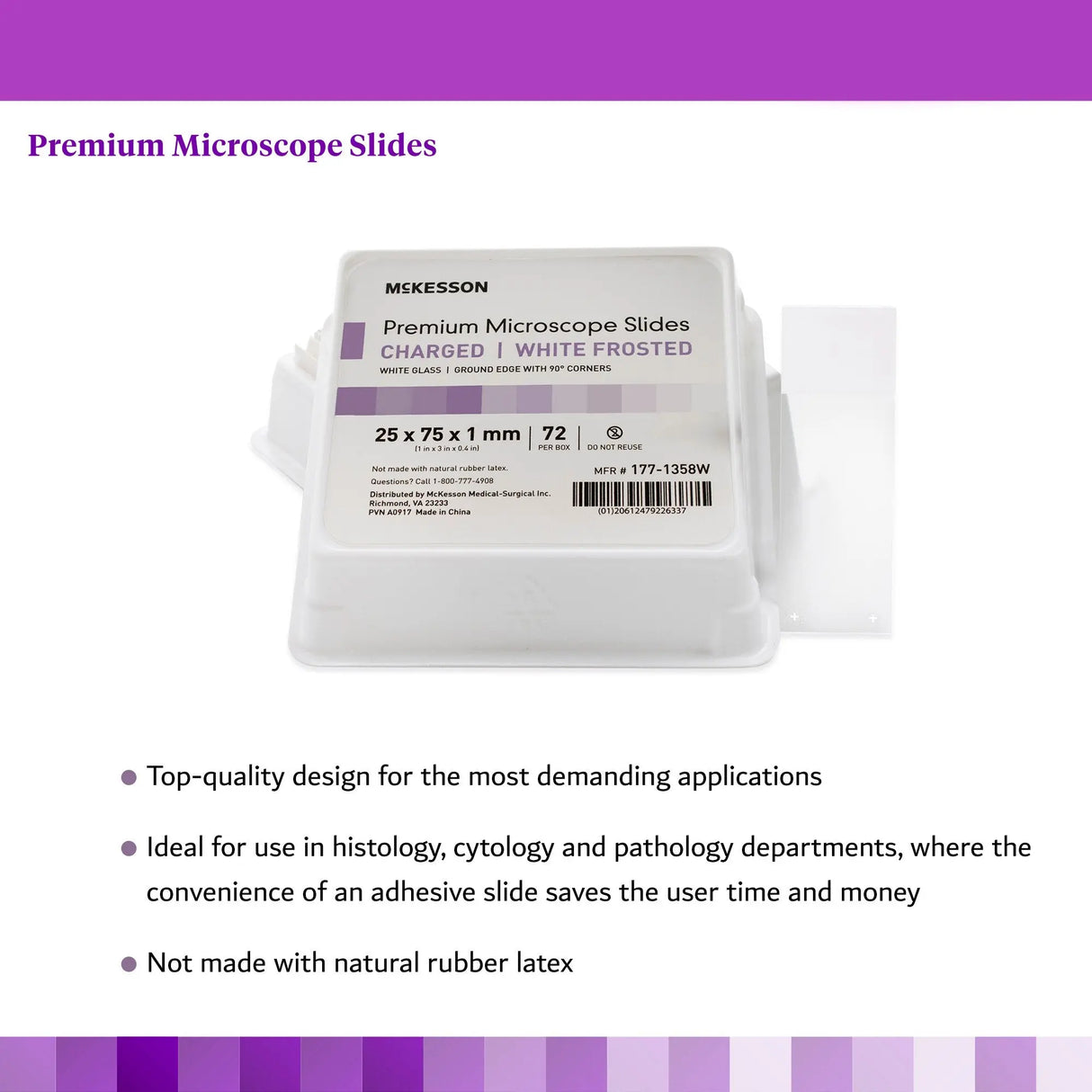 McKesson Glass Microscope Slide, 25 x 75 x 1 mm McKesson