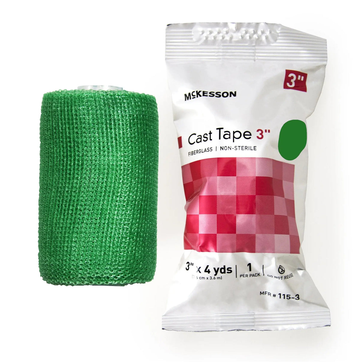 McKesson Green Cast Tape, 3 Inch x 4 Yard McKesson