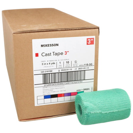 McKesson Green Cast Tape, 3 Inch x 4 Yard McKesson