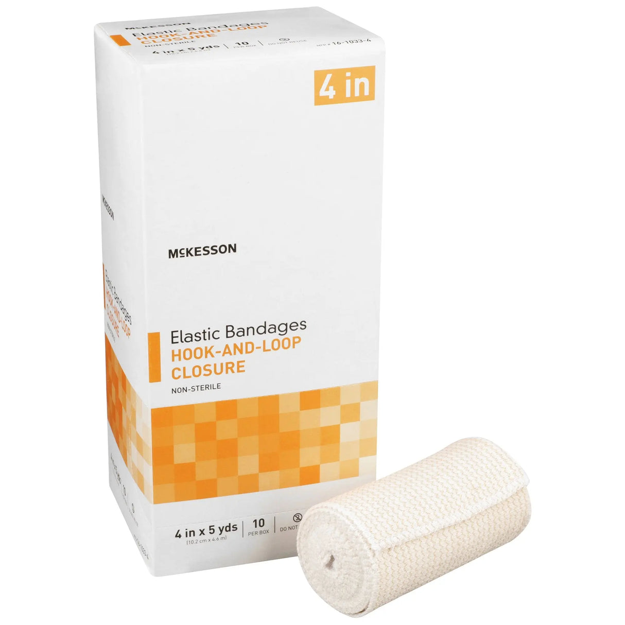 McKesson Hook and Loop Closure Elastic Bandage, 4 Inch x 5 Yard McKesson