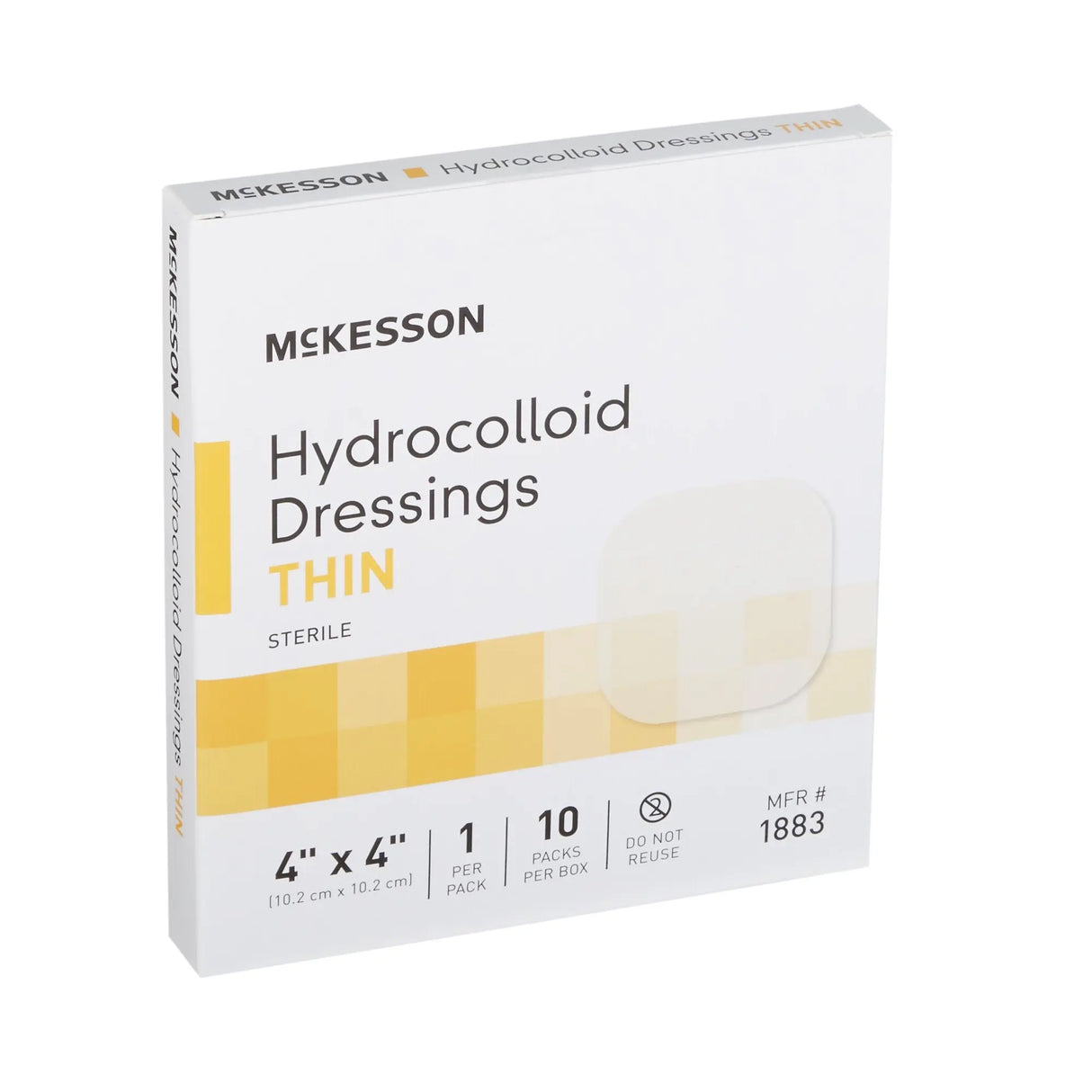 McKesson Hydrocolloid Dressing, 4 x 4 Inch McKesson