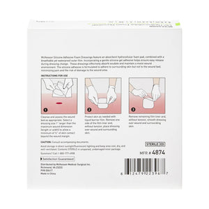 McKesson Lite Silicone Gel Adhesive with Border Thin Silicone Foam Dressing, 6 x 6 Inch McKesson Lite
