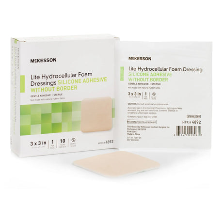 McKesson Lite Silicone Gel Adhesive without Border Thin Silicone Foam Dressing, 3 x 3 Inch McKesson Lite